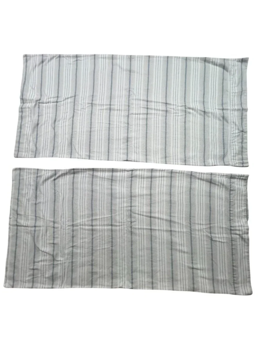Cuddl Duds King Size Striped Pillowcases 20in x 40in Gray Lightweight Set of 2